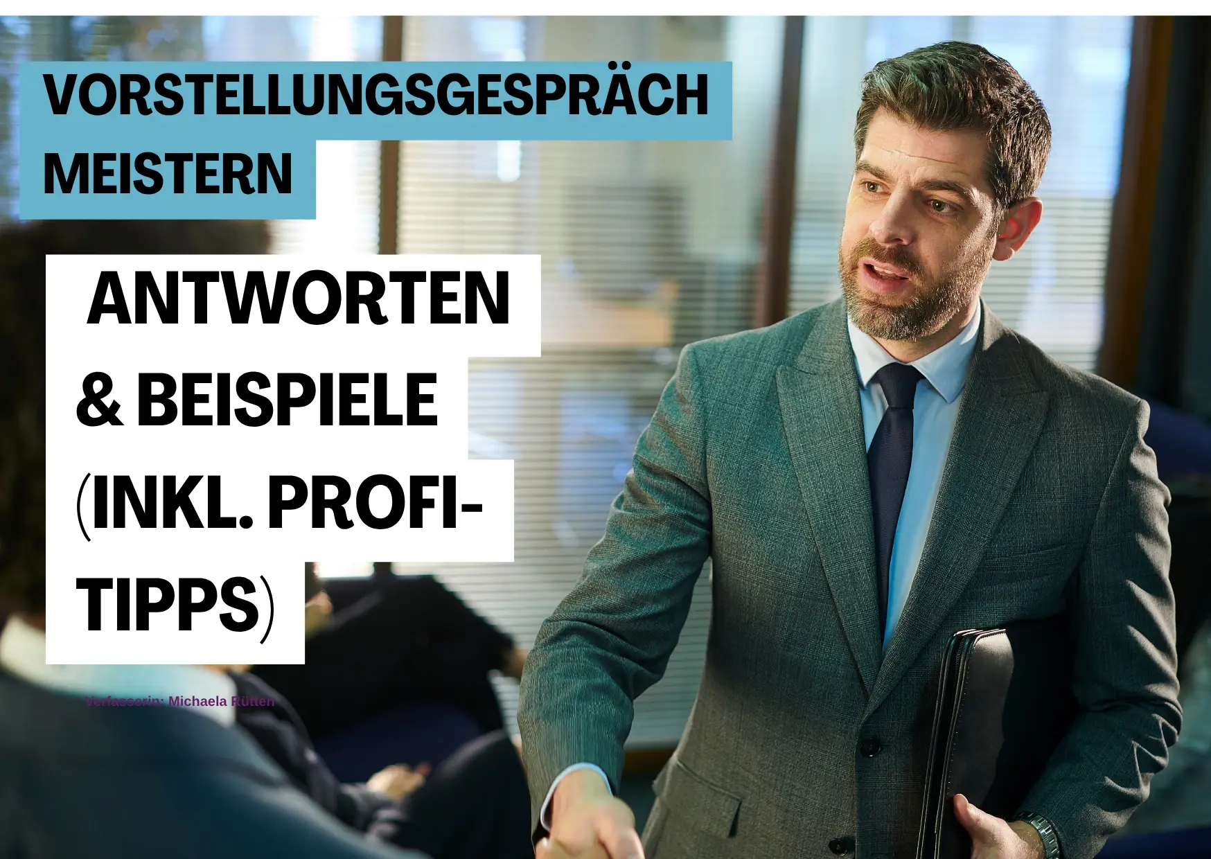Bewerber im Vorstellungsgespräch in einem Büro in Deutschland erklärt seine Selbstpräsentation und beantwortet typische Interviewfragen wie „Erzählen Sie etwas über sich“ und „Was sind Ihre Schwächen“.